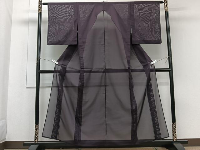 平和屋着物*夏物 色無地 絽 滅紫色 洗える着物 CABH5205xi