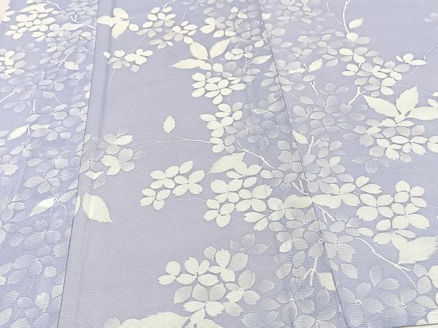 平和屋着物*夏物 小紋 絽 枝花文 洗える着物 CABH5206xi