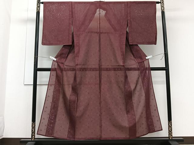 平和屋着物*夏物 お召 紗 草花文 正絹 逸品 CABH5208xi