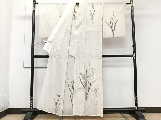 平和屋着物*夏物 訪問着 絽 手描き 草花文 正絹 逸品 CABH5209xi