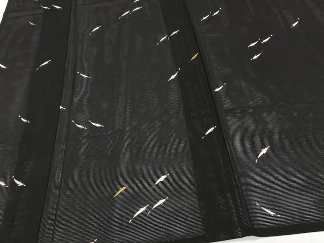 平和屋着物*夏物 小紋 絽 魚 三越扱い 正絹 逸品 CABH5218xi