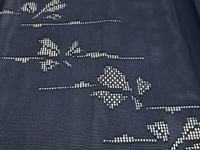 平和屋着物*夏物 無地絵羽訪問着 絽 草花文 鉄紺色 正絹 逸品 CABH5219xi