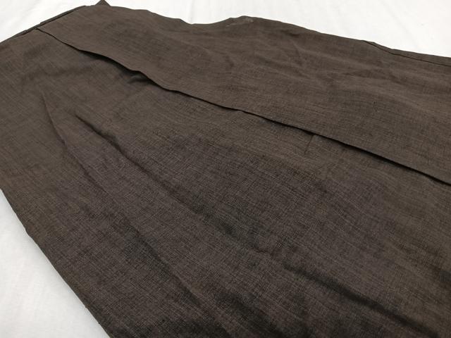 平和屋着物*夏物 男性 馬乗り袴 紬地 鉄黒色 正絹 逸品 CABH5225xi
