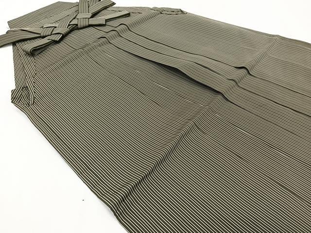 平和屋着物■男性 行灯袴 縞 正絹 逸品 CABH5248xi