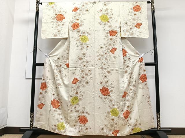 平和屋着物■上質な小紋 舞花文 正絹 逸品 CABH5251xi
