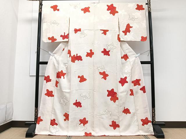 平和屋着物■上質な小紋 橘 金彩 ロング丈 正絹 逸品 CABH5260xi