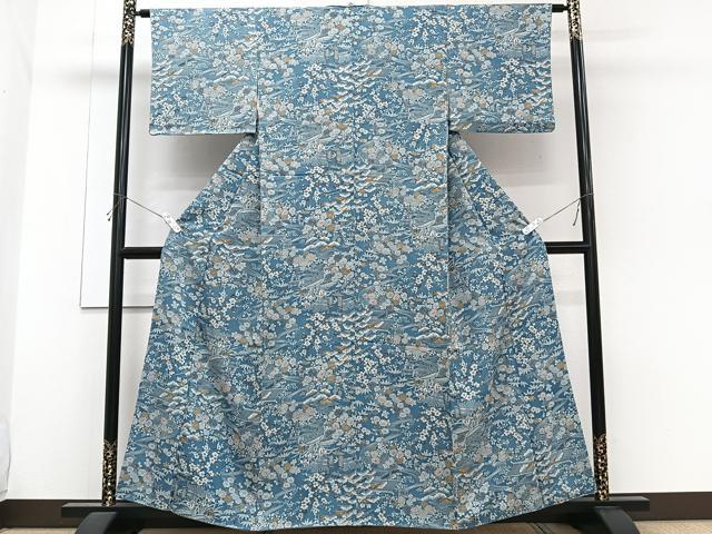 平和屋着物■上質な小紋 型染め 籬流水花文 松竹梅 正絹 逸品 CABH5269xi