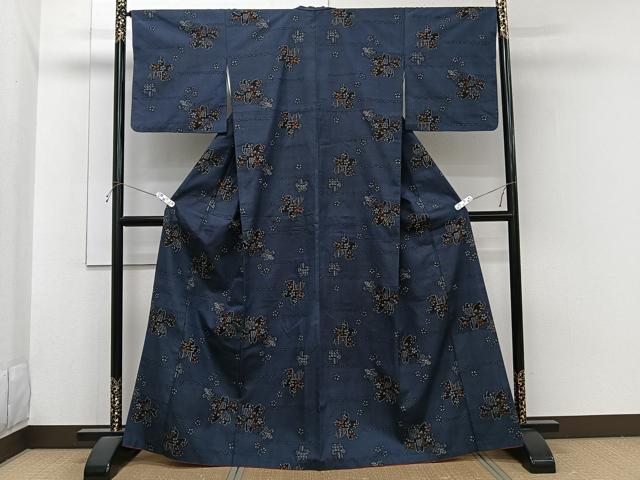 平和屋着物■上質な紬 舞花文 正絹 逸品 CABH5274xi