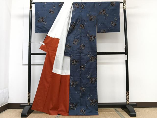 平和屋着物■上質な紬 舞花文 正絹 逸品 CABH5274xi