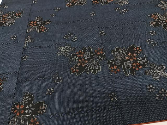 平和屋着物■上質な紬 舞花文 正絹 逸品 CABH5274xi
