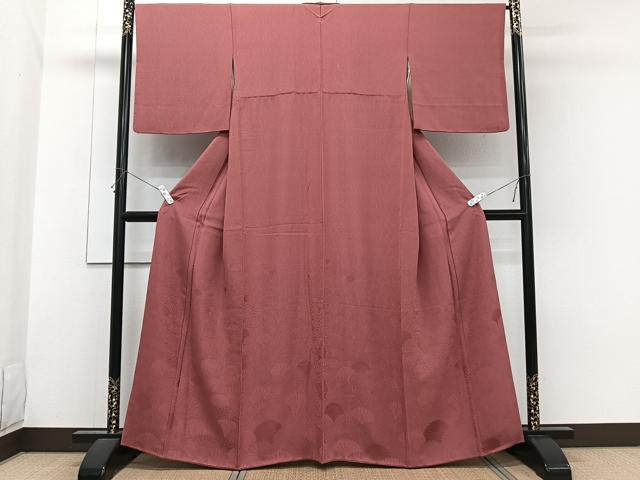 平和屋着物■豪華色留袖 花地紋 小豆色 正絹 逸品 CABH5275xi