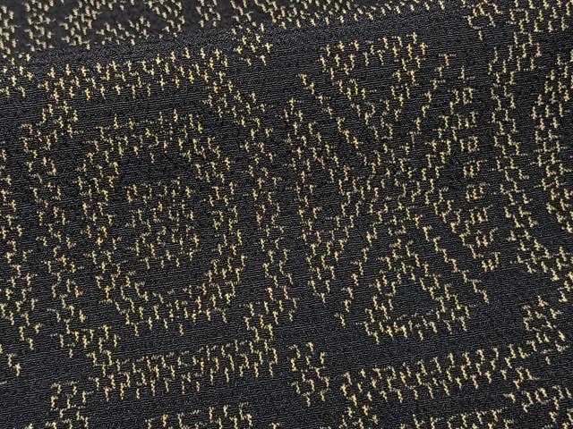 平和屋着物■上質な紬 幾何学文 黒地 正絹 逸品 CABH5276xi