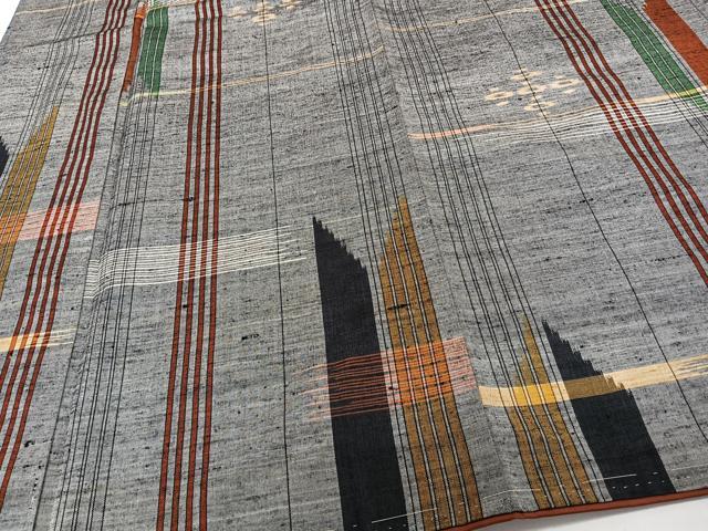 平和屋着物■上質な紬 矢羽文 正絹 逸品 未使用 CABH5277xi