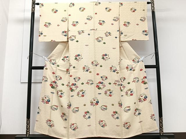平和屋着物■訪問着 梅笹花丸文 正絹 逸品 CABH5311xi