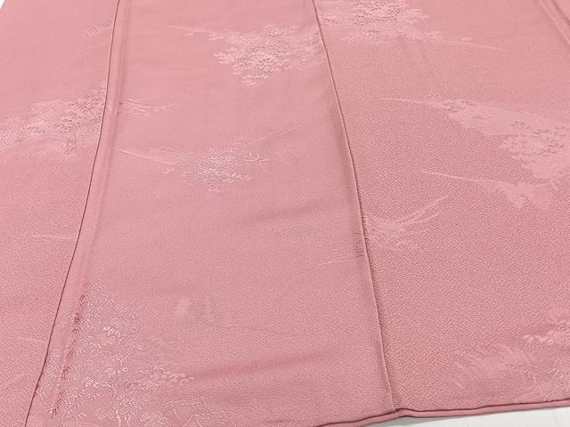 平和屋着物■上質な色無地 風景地紋 紅梅色 正絹 逸品 CABH5315xi