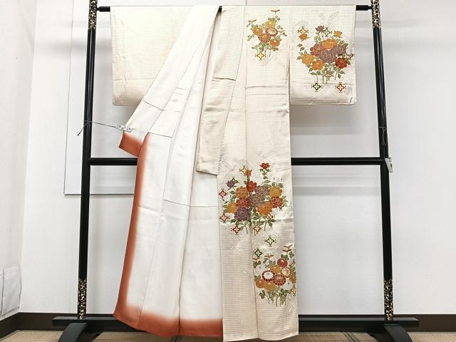 平和屋着物■訪問着 駒刺繍 草花文 金彩 正絹 逸品 CABH5322xi