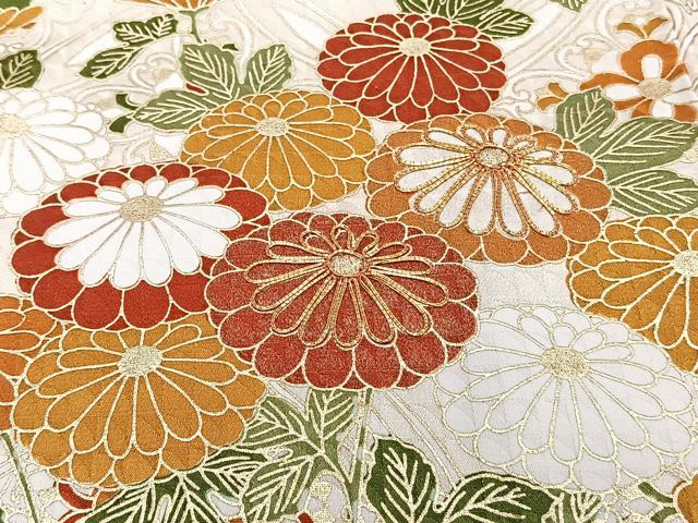 平和屋着物■訪問着 駒刺繍 草花文 金彩 正絹 逸品 CABH5322xi