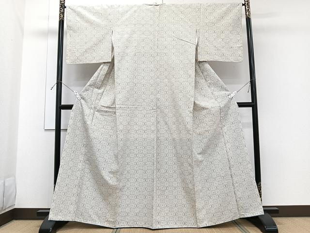 平和屋着物■上質な紬 菱繋ぎ 正絹 逸品 未使用 CABH5325xi