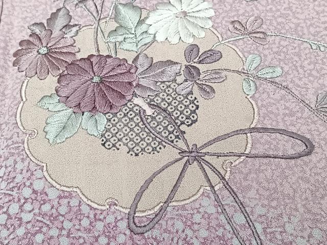 平和屋着物■訪問着 刺繍 草花文 金銀彩 正絹 逸品 CABH5327xi