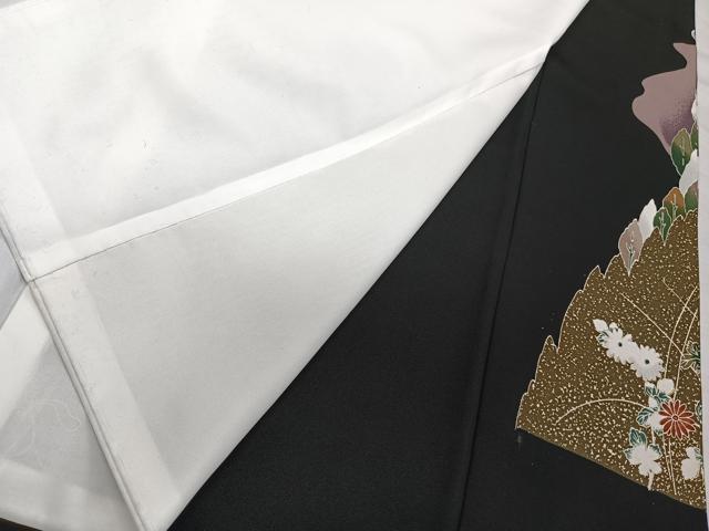 平和屋着物■豪華黒留袖 渡橋枝松鶴花文 暈し染め 金彩 正絹 逸品 CABH5335xi