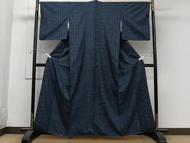 平和屋着物■上質な紬 菱文 正絹 逸品 CABH5342xi