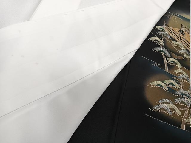 平和屋着物■豪華黒留袖 御所車人物風景文 暈し染め 金銀彩 正絹 逸品 CABH5347xi