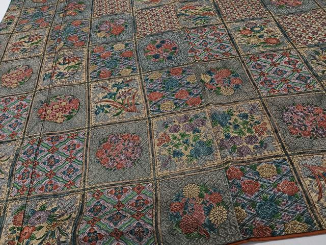平和屋着物■上質な小紋 格子花文 松竹梅 正絹 逸品 CABH5350xi