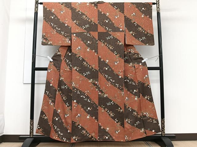 平和屋着物■上質な小紋 花蝶文 金彩 正絹 逸品 CABH5351xi
