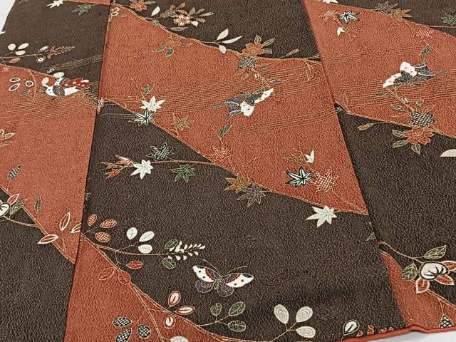 平和屋着物■上質な小紋 花蝶文 金彩 正絹 逸品 CABH5351xi