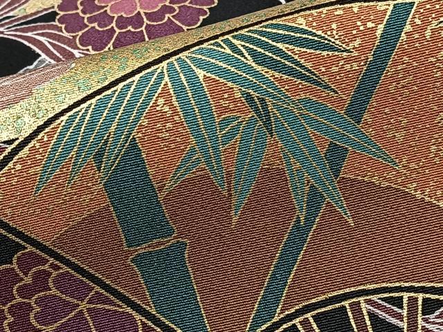 平和屋着物■豪華黒留袖 扇松竹梅 金彩 正絹 逸品 CABH5507xi