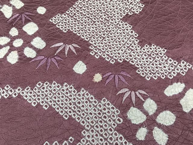 平和屋着物■訪問着 絞り 刺繍 道長笹花文 正絹 逸品 CABH5518xi