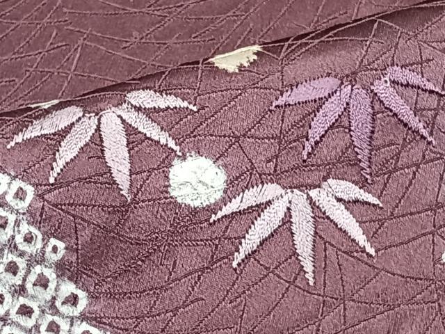 平和屋着物■訪問着 絞り 刺繍 道長笹花文 正絹 逸品 CABH5518xi