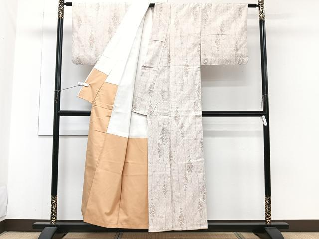 平和屋着物■上質な紬 枝花文 正絹 逸品 CABH5521xi