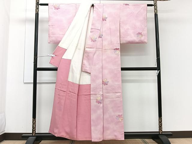 平和屋着物■上質な小紋 楓文 暈し染め 金糸 正絹 逸品 CABH5529xi