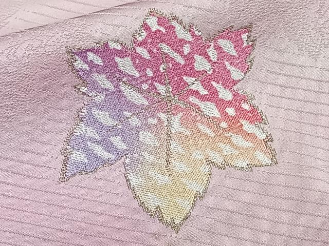 平和屋着物■上質な小紋 楓文 暈し染め 金糸 正絹 逸品 CABH5529xi