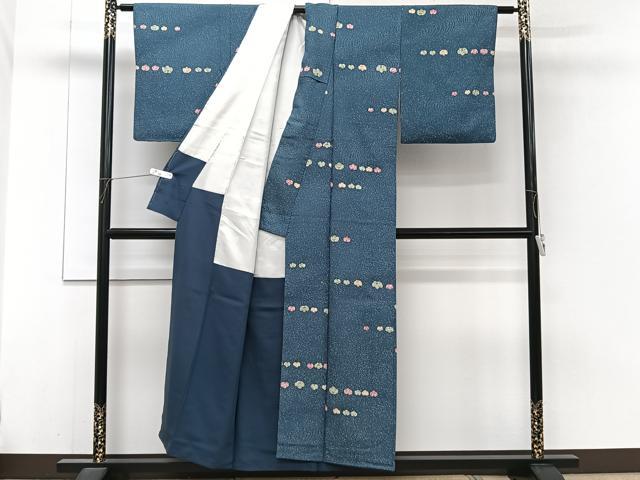 平和屋着物■上質な小紋 流水花文 たたき染め 正絹 逸品 CABH5538xi