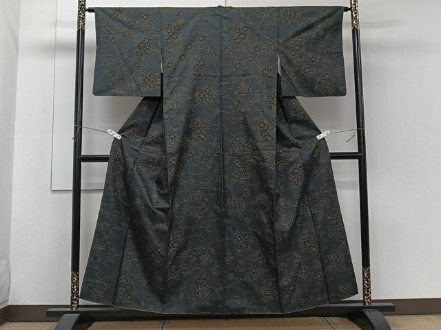 平和屋着物■本場大島紬 7マルキ 花唐草文 正絹 逸品 CABH5541xi
