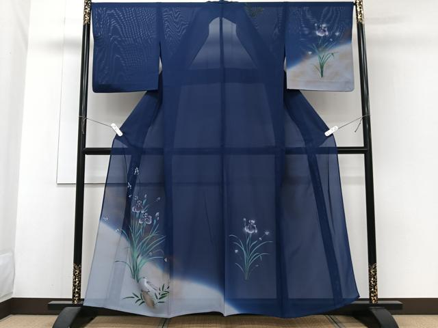 平和屋着物*夏物 訪問着 絽 波花鳥文 暈し染め 金彩 正絹 逸品 CABH5554xi