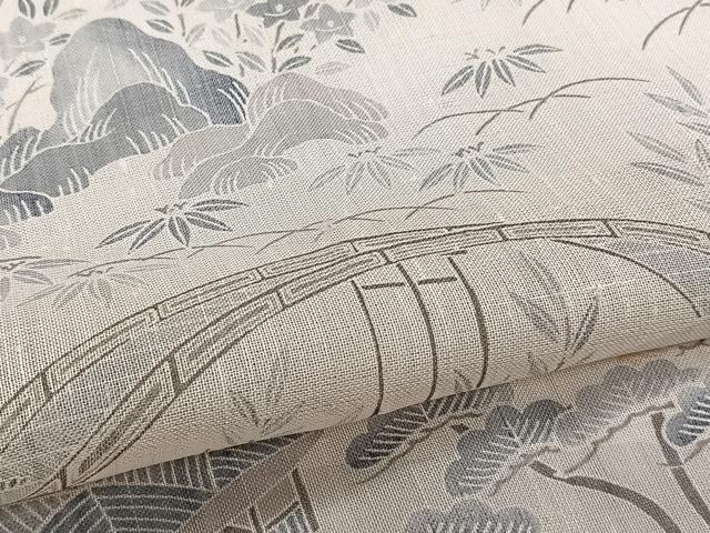 平和屋着物*夏物 訪問着 紗紬 風景文 松竹梅 正絹 逸品 CABH5555xi