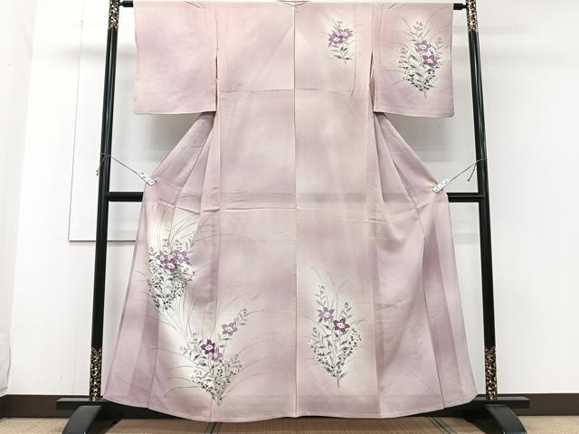 平和屋着物*夏物 訪問着 絽 手描き 草花文 暈し染め 正絹 逸品 CABH5561xi