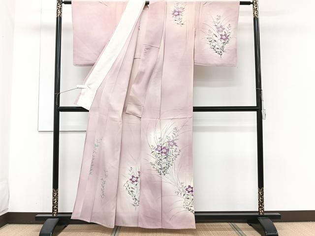 平和屋着物*夏物 訪問着 絽 手描き 草花文 暈し染め 正絹 逸品 CABH5561xi
