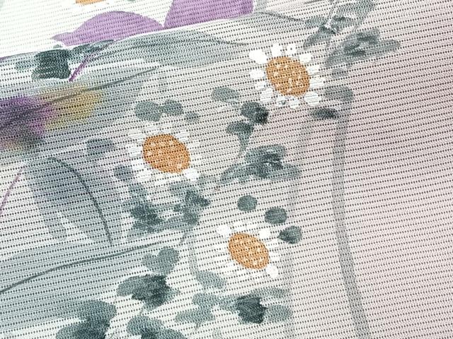 平和屋着物*夏物 訪問着 絽 手描き 草花文 暈し染め 正絹 逸品 CABH5561xi