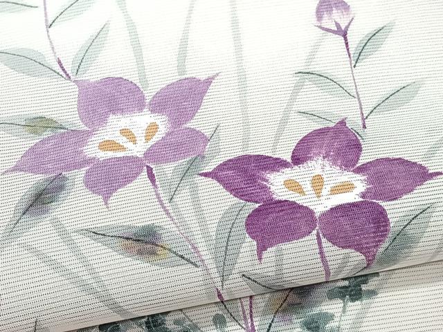 平和屋着物*夏物 訪問着 絽 手描き 草花文 暈し染め 正絹 逸品 CABH5561xi