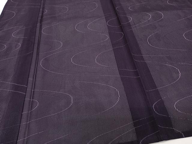 平和屋着物*夏物 色無地 縦絽 流水文 滅紫色 正絹 逸品 CABH5562xi