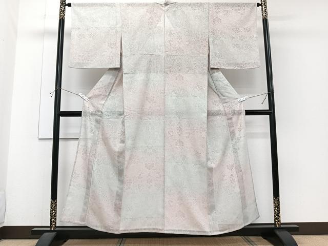 平和屋着物*夏物 小紋 紗 花唐草文 正絹 逸品 CABH5567xi