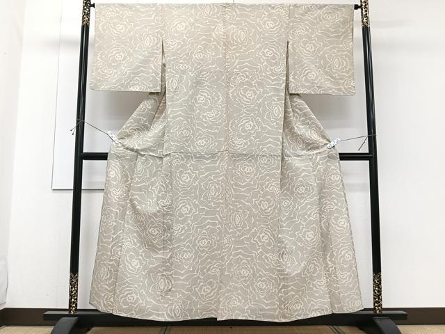 平和屋着物*夏物 本場大島紬 夏大島 福原紬工場 7マルキ 薔薇 証紙付き 正絹 逸品 CABH5568xi