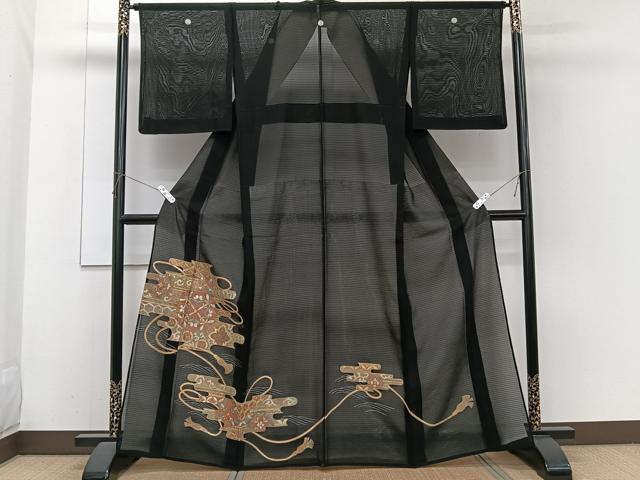 平和屋着物*夏物 黒留袖 絽 刺繍 吉祥花文 正絹 逸品 CABH5578xi
