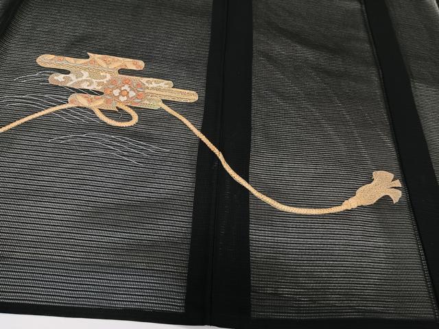 平和屋着物*夏物 黒留袖 絽 刺繍 吉祥花文 正絹 逸品 CABH5578xi