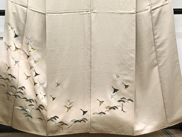 平和屋着物■訪問着 鶴松文 暈し染め 金銀彩 正絹 逸品 CABH5590xi
