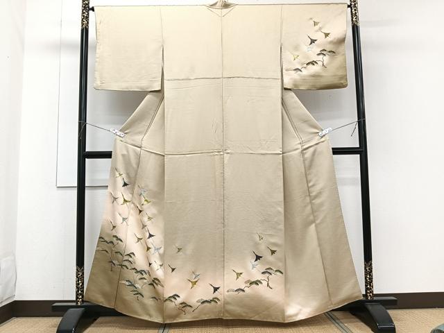 平和屋着物■訪問着 鶴松文 暈し染め 金銀彩 正絹 逸品 CABH5590xi